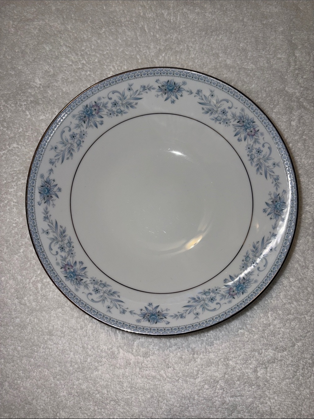 Noritake Classic Floral Rim Dinner Plate - Blue and White